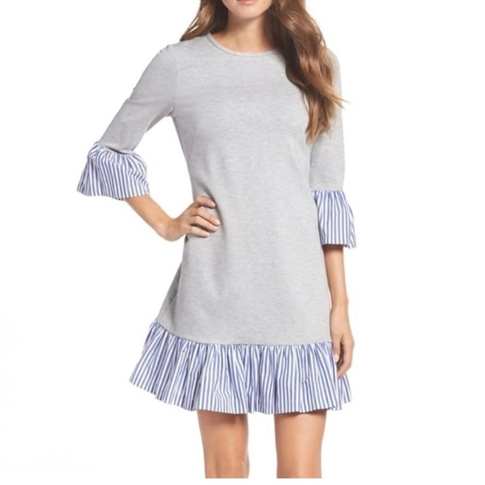 Eliza J Flounce Hem Sweatshirt Dress